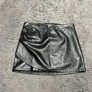 Leather Wrap Skirt